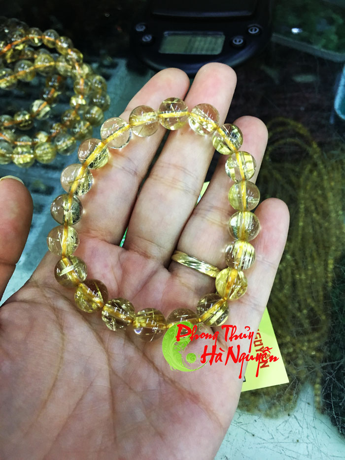 vòng tay đá thạch anh tóc vàng